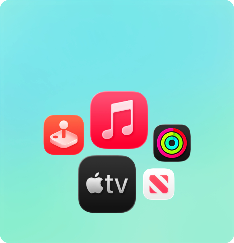 Apple TV, Apple Music, Apple Arcade, Apple News+, Apple Fitness+