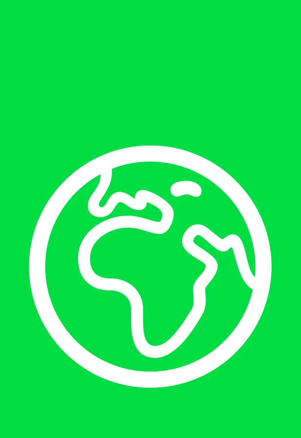Earth icon on green background
