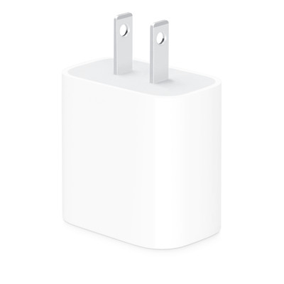 20 watt USB-C Power Adapter, white color, Type A plug